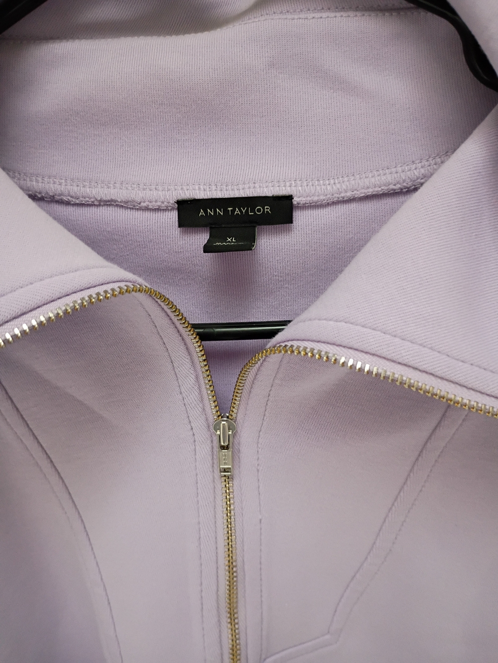 Ann Taylor Lavender Zip-Up Pullover Sweater - Picture 2 of 3